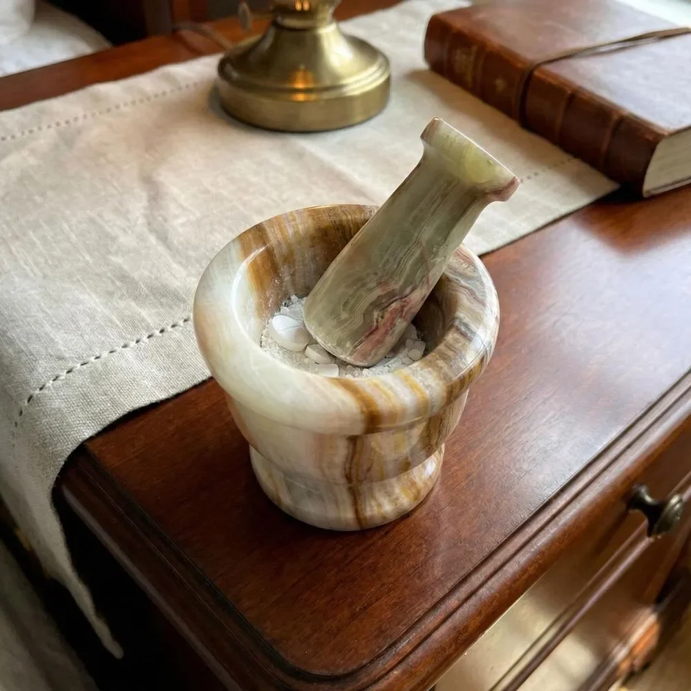 Green Onyx Mini Mortar and Pestle - 2.25